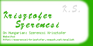 krisztofer szerencsi business card